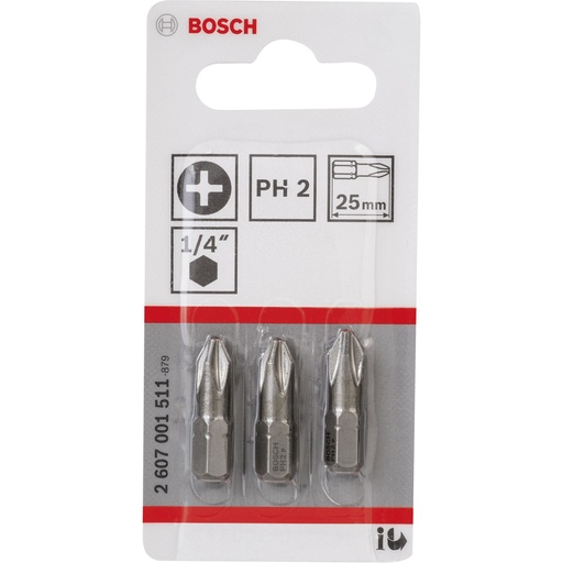 [598971] Bosch 3pcs PH Screwdriver Bit PH2 XH 25mm