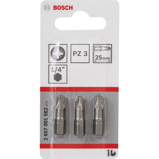 [598999] Bosch 3pcs PZ Screwdriver Bit PH3 XH 25mm