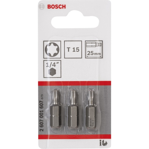[599013] Bosch 3pcs. Screwdriver Bits T15 XH 25mm