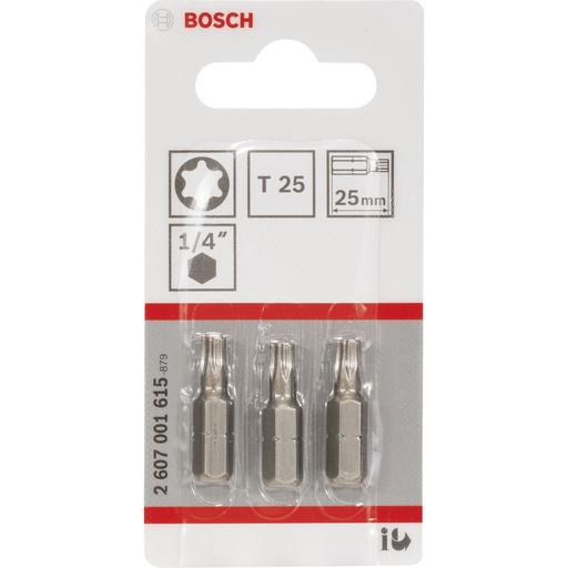 [599027] Bosch 3pcs. Screwdriver Bits T25 XH 25mm