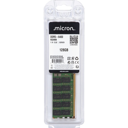 [202906] Micron DDR5 RDIMM 128GB 2Rx4 6400 CL52 (32Gbit) Single Pack
