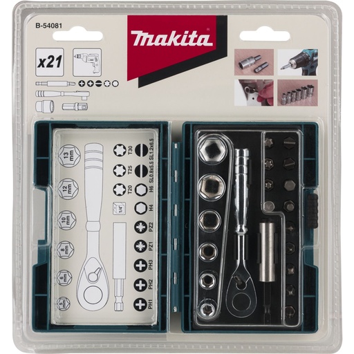[724292] Makita B-54081 Ratchet + Bit Set