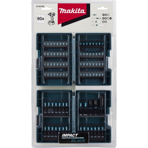 [724320] Makita E-03109 Impact Black Bit-Set 90-pcs.