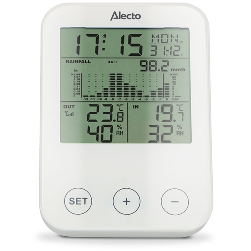 [271821] Alecto WS-1200 Wetterstation mit Funksensor Schwarz/Grau