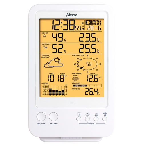 [271870] Alecto WS-4800 Professionelle Wetterstation mit Funksensor
