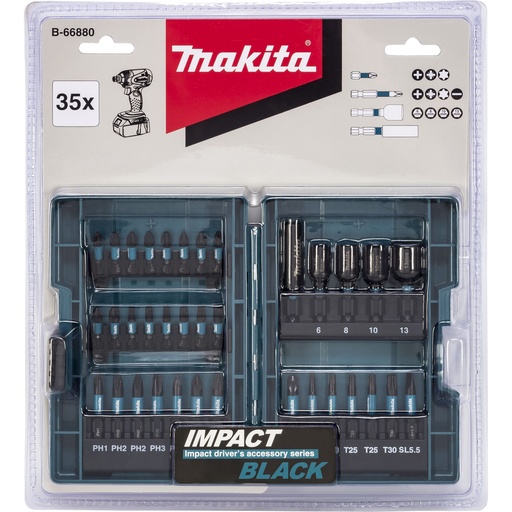 [806829] Makita B-66880 Impact Black Bit Set 35 pcs.