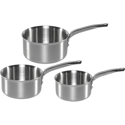 [277302] De Buyer Alchimy Stainl. Steel Handled Saucepan Set, 3-pc