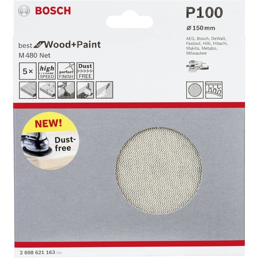 [475988] Bosch Abrasive Sanding Sheet 150mm K100 5x        M480