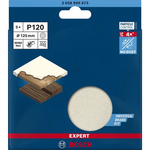 [706386] Bosch EXPERT Sandings Nets M480,125mm,K120, 5x