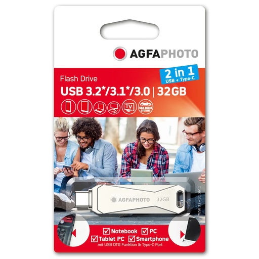 [731803] AgfaPhoto USB 3.0 2in1      32GB USB-TypeC