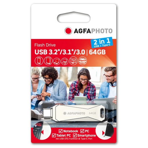 [731810] AgfaPhoto USB 3.0 2in1      64GB USB-TypeC