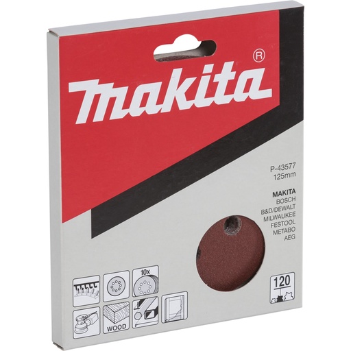 [806962] Makita P-43577 Sandpaper Velcro 125mm  120