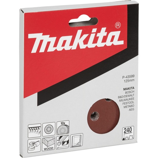 [806976] Makita P-43599 Sandpaper Velcro 125mm  240