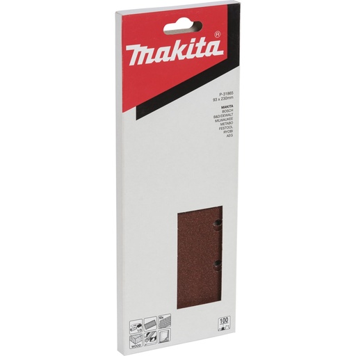 [807004] Makita P-31865 Sandpaper  93x230mm  100 Holes