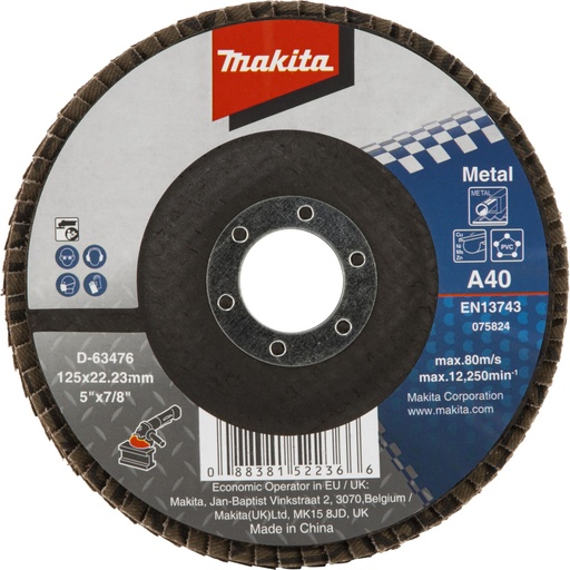 [144960] Makita Fächerschleifscheibe 125mm A40