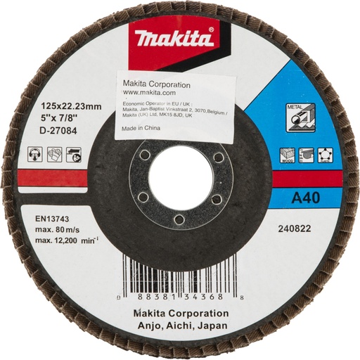 [145170] Makita Fächerschleifscheibe 125mm A40