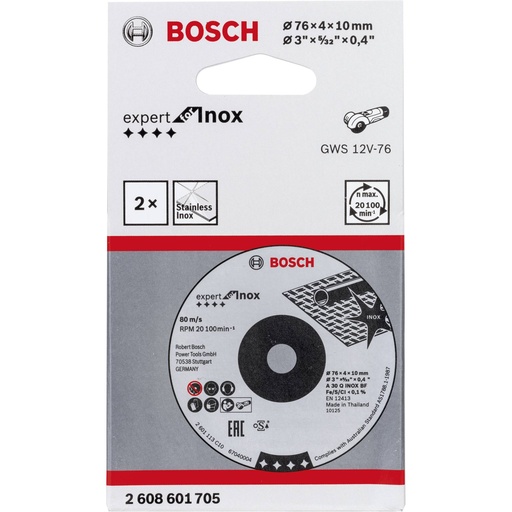 [476086] Bosch Roughing Wheel 76x4x10mm ExpertforInox