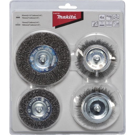 [144911] Makita Rundbürsten-Set 4tlg. Stahl