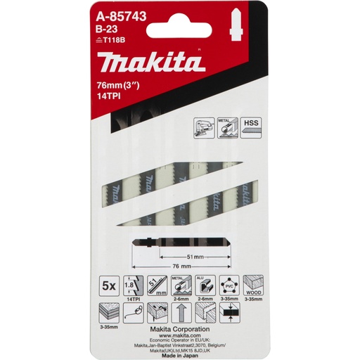 [146241] Makita Stichsägeblatt B-23