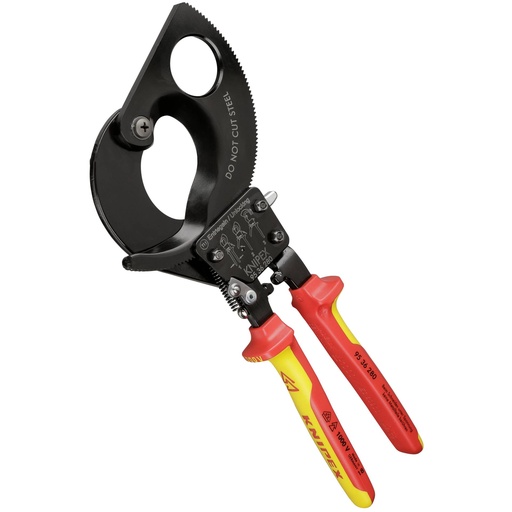 [437565] KNIPEX Cable Cutter 280 mm ratchet action