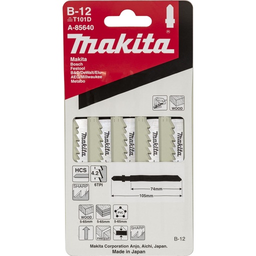 [807144] Makita A-85640 Jigsaw Blade   B-12