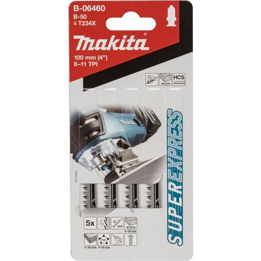 [807172] Makita B-06460 Jigsaw Blade   B-50 Wood 5pcs