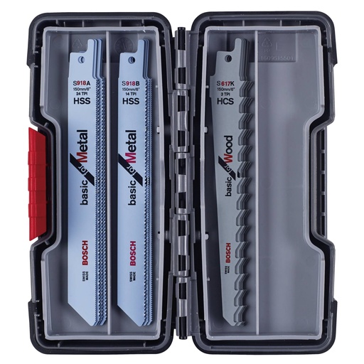[544910] Bosch saber saw blade set Basic ToughBox Wood/Metal 15 pcs