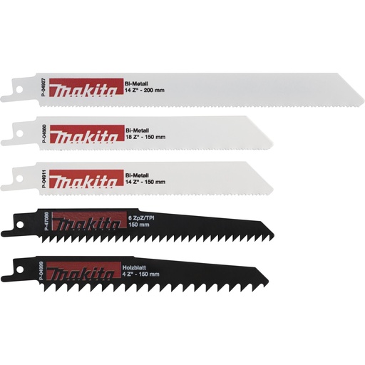 [724432] Makita P-83967 Recipro Starter Set Uni 5pcs.