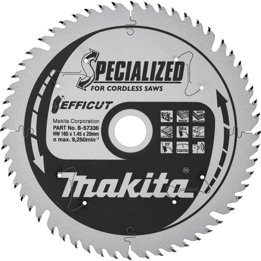 [807326] Makita B-57336 EFFICUT Saw Blade 165x20x56Z