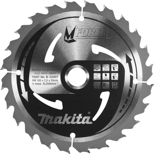[807340] Makita B-32007 M-FORCE Saw Blade  165x20x24Z
