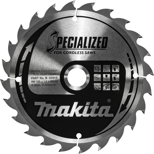 [807375] Makita B-32910 SPECIALIZED Saw Blade 165x20x24Z