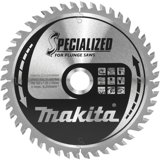 [807396] Makita B-56764 SPECIALIZED Saw Blade 165x20x48Z