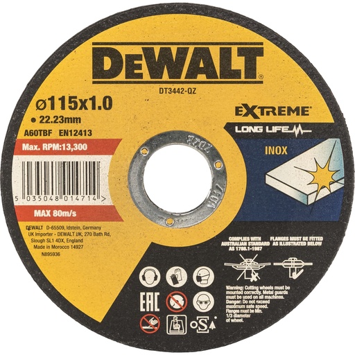 [208009] DeWalt DT3442-QZ EXTREME Trennscheibe 115mm
