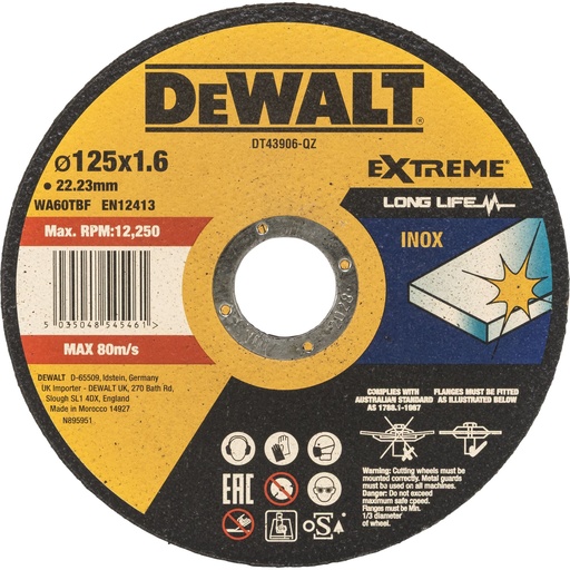 [208037] DeWalt DT43906-QZ Metall-Trennscheibe 125mm
