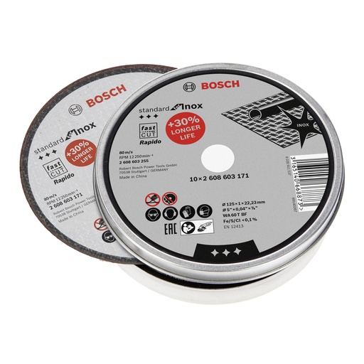 [545078] Bosch cutting disk straight for Inox Rapido in Dose 10x125,1mm