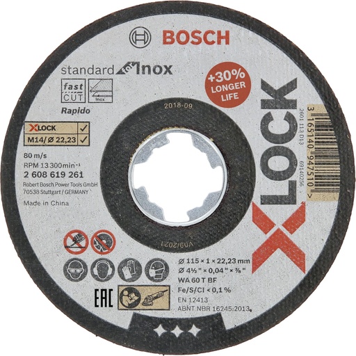 [599643] Bosch X-LOCK cutting disk 115x1,0 Std f INOX