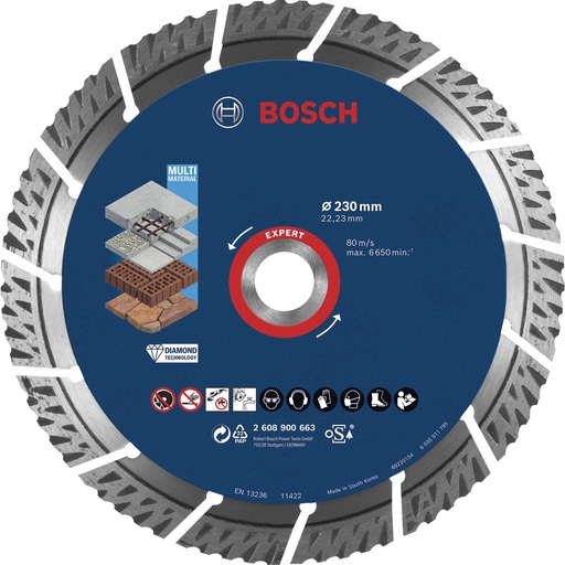 [706232] Bosch EXPERT Multi Material Diamant 230x22.23x2.4x15
