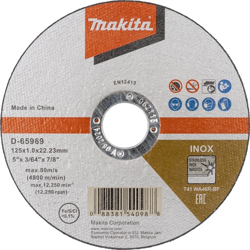 [724397] Makita D-65969-12 cutting disc 125x1,2mm INOX