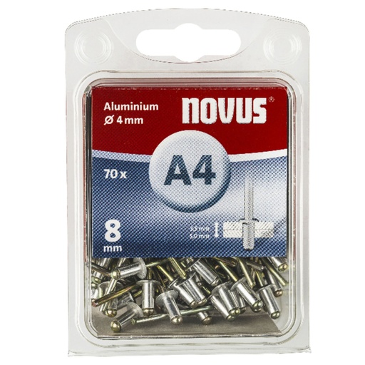 [677224] NOVUS Rivets A 4 X 8 ALU 70pc