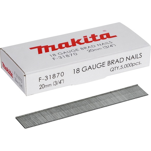 [688361] Makita Gauge Brad Nails 1,2x20mm F-31870  5000 pcs.