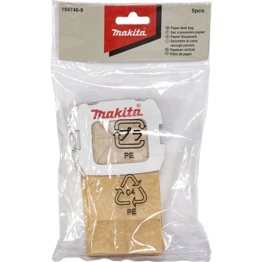[807634] Makita 194746-9 Dustbag Paper 5 pcs.