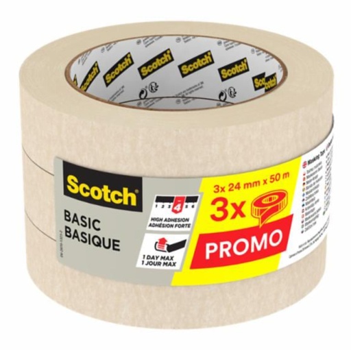 [148173] 3x1 Scotch Abdeckband Basic 24mmx50m, beige 2010/24