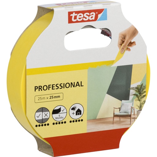 [856109] Tesa Masking Tape 25m x 25mm Preci.indoor yellow 56270
