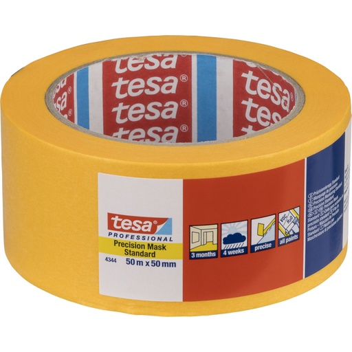 [856123] Tesa Masking Tape 50m x 50mm Stand.Prec. yellow 04344