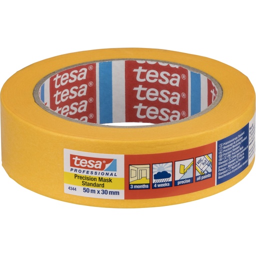 [856130] Tesa Masking Tape 50m x 30mm Stand.Prec. yellow 04344