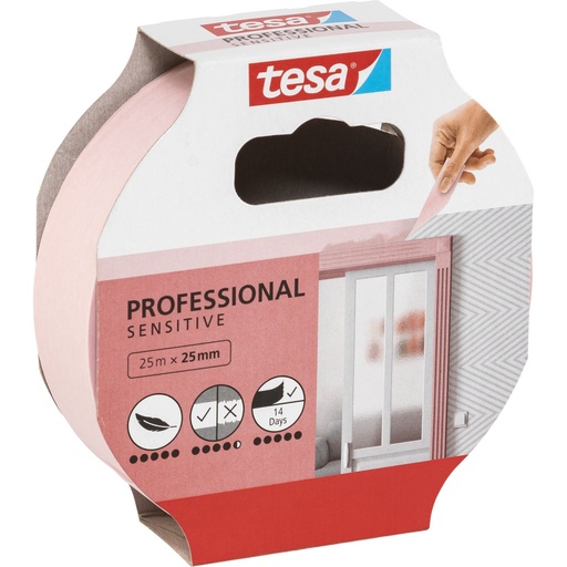 [894168] Tesa Kreppband 25m x 25mm Preci.indoor rosa 56260