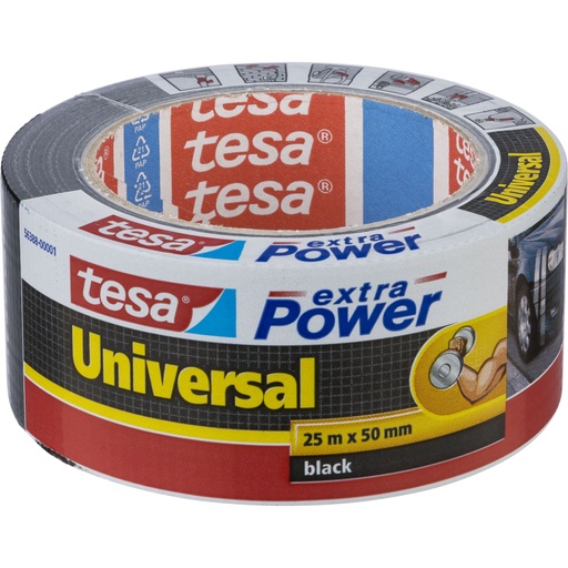 [855976] Tesa Duct Tape 25m x 50mm extra Power black 56388