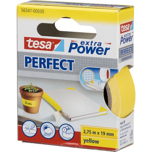 [855997] Tesa Cloth Tape 2,75m x 19mm extra Power yellow 56341