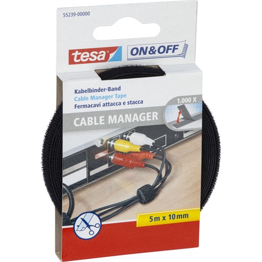 [163993] Tesa On&Off Kabelbinder 5mx10mm Universal schwarz 55239