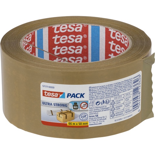 [856186] Tesa Packaging Tape 66m x 50mm Ultra strong brown 57177